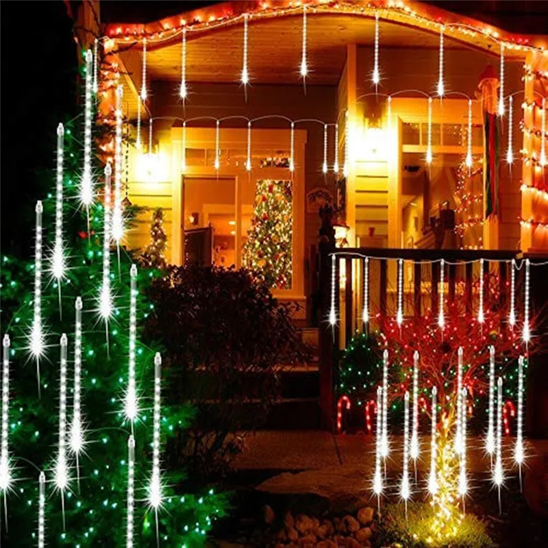string lights 30CM Party LED Lights Shower Rain Snowfalls Christmas Tree Garden Outdoor Outdoor holiday decoration #3D31 (16)