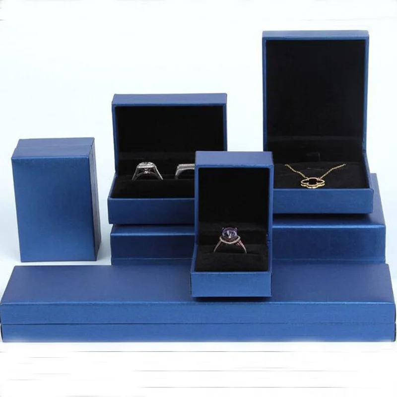 Коробка для ювелирных изделий 40 шт./лот голубое кольцо подвесной браслет, ожерелье упаковочная коробка ювелирные изделия Органайзер Подарочная коробка(Пользовательский логотип