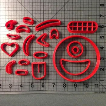 

Circle face smile 3d printed cookie cutter set decorating