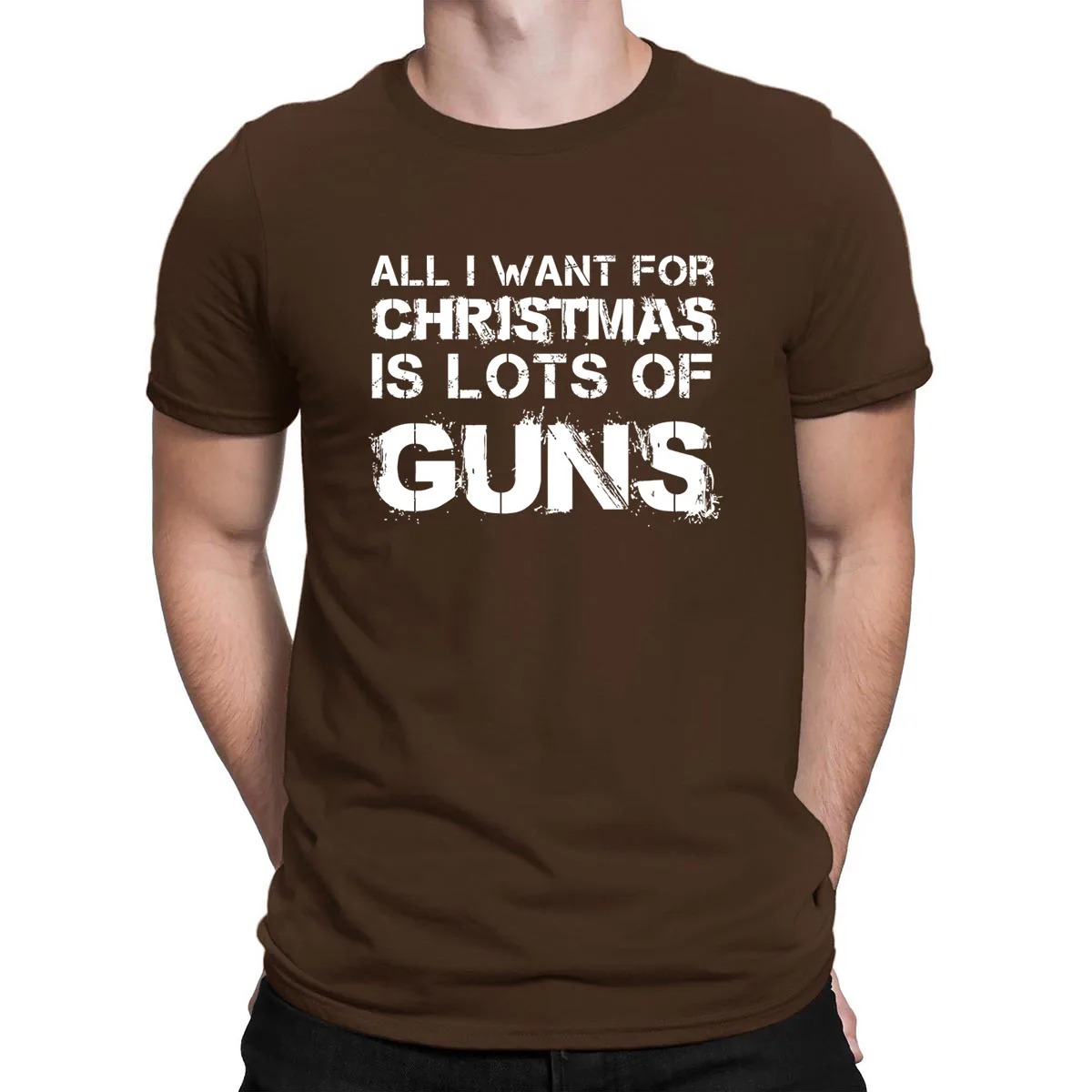 Gun All I Want For Christmas Is Lots Of Guns Tshirts Newest Cheap HipHop Summer Tshirt For Men Fitted Cotton Tee Shirt Printing