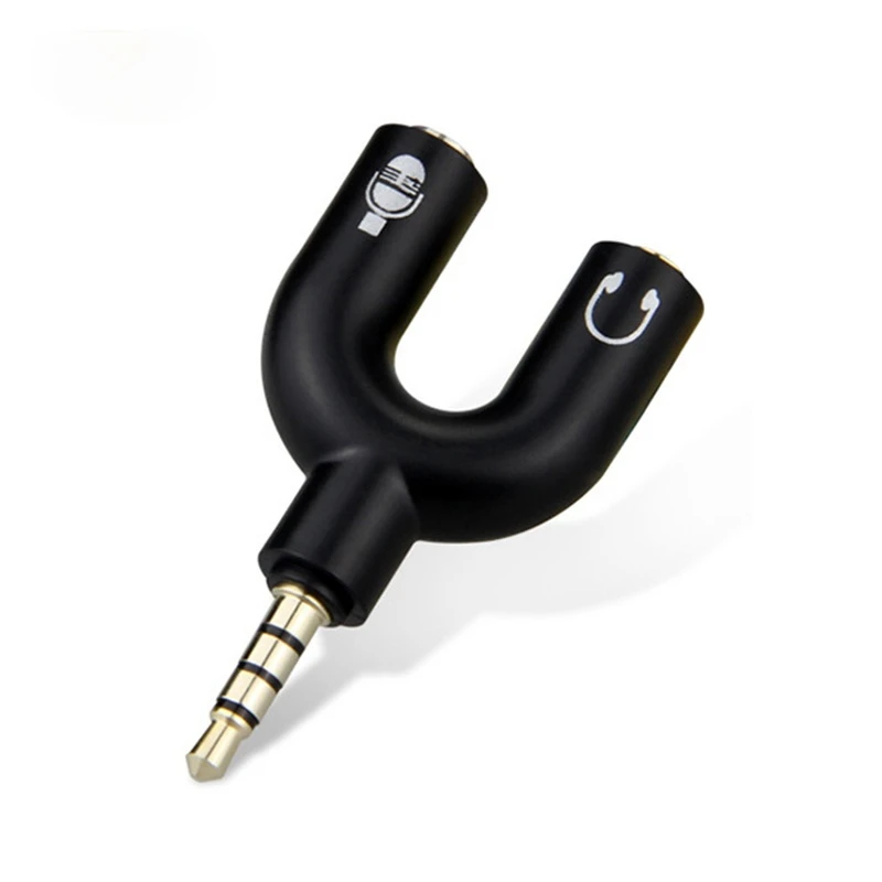 Hot 3.5mm Audio Microphone Earphone Splitter Connector Mic Headset Jack Converter Plug Adapter For Mobile Phone Tablet PC