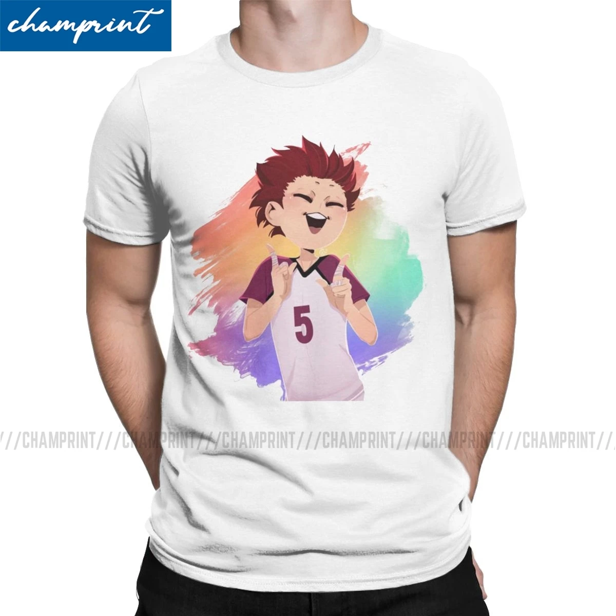Футболки Haikyuu с рисунком аниме Tendo Satori мужские футболки для волейбола манги