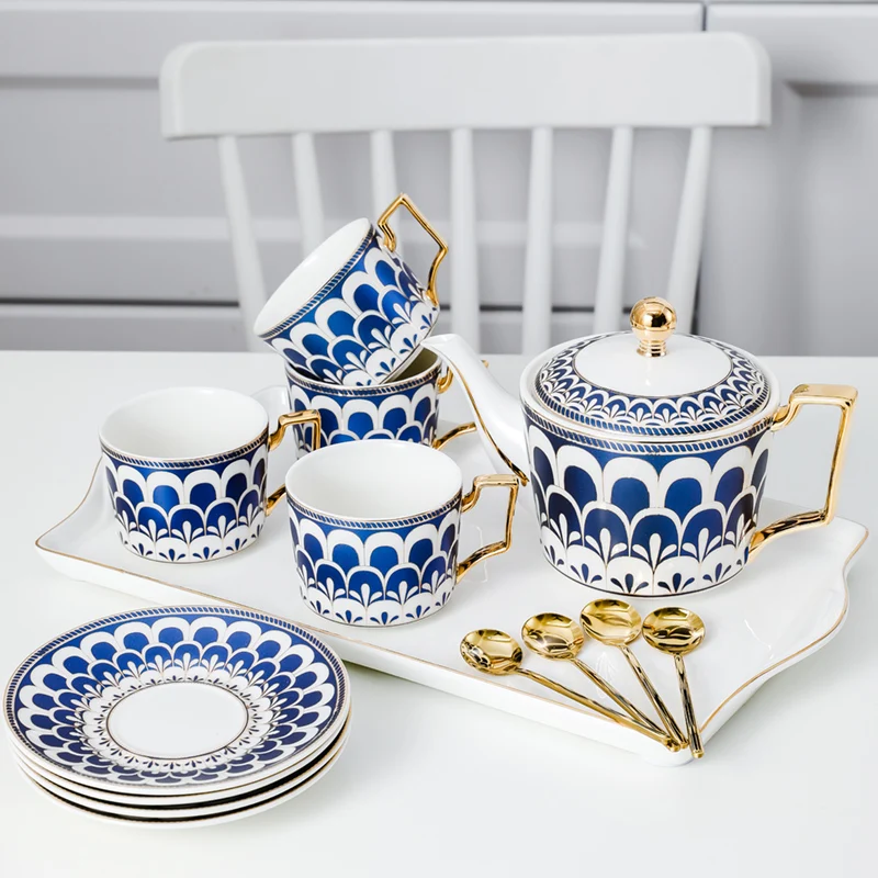 

Tea Pot Set Ceramic Tea pot Heat Resistant Teapot Tea Kettle Puer Tea Coffee Pot Set Teaware Tea Cup With Handle Green Tea Jug