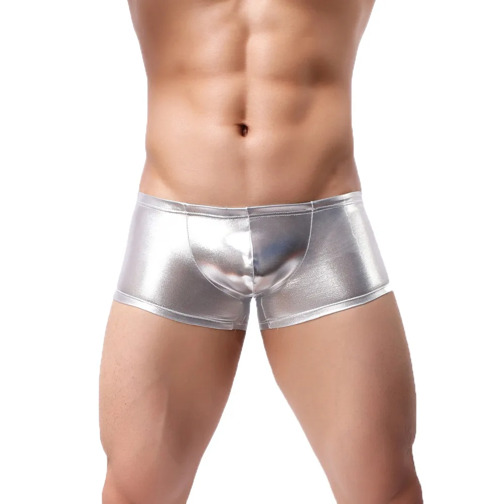 

Mens shiny Color Boxer Underwear Men Shorts panties Beach Trunks Bulge Pouch Comfortable Home Soft Underwear cueca masculina new