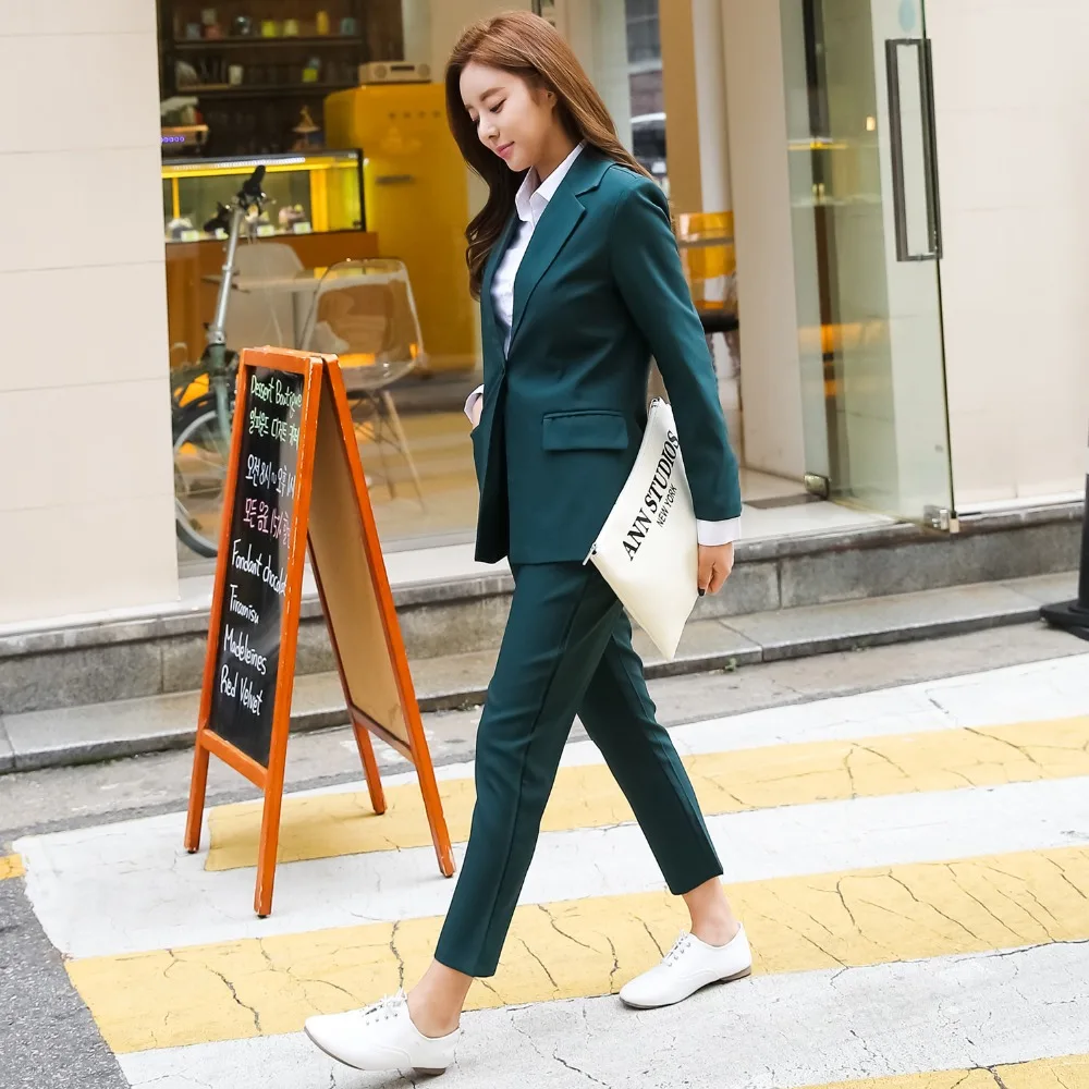 2019 Work Pant Suits for Women Business interview suit set uniform