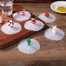 Милые Мультяшные животные силиконовые крышки чашки Анти-пыль Прочный термостойкий присоска Герметичная Кружка Крышка герметичные чашки крышки