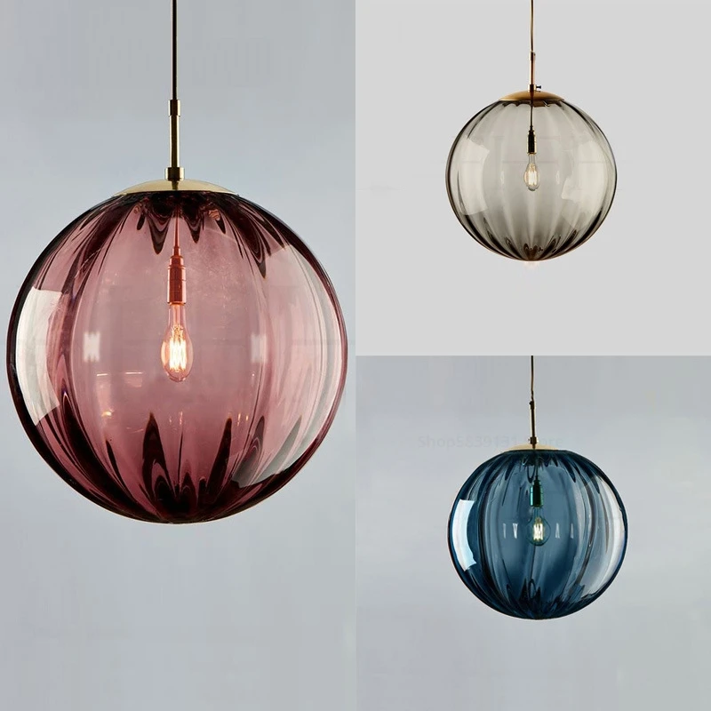 Bola de Vidro Conduziu a Lâmpada Lâmpadas para Sala Luzes Pingente Moderno Onda Loft Quarto Cozinha Pendurado Estar Luminárias 6 High Quality Luzes e Iluminação