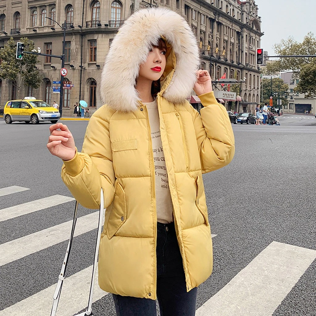 CHAMSGEND Womens Winter Jackets And Coats 2019 Parkas Wadded Warm LooseThick Outwear With A Hood Large Faux Fur Collar 1022