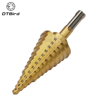 

6-35mm The Pagoda Shape HSS Triangle Shank Pagoda Metal Steel Step Drill Bit Hole Drill Cone Drill Countersink Titanium Bit Set