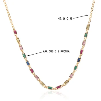 

New Copper Pendant Necklace Set In Little Square Cubic Zirconia Gold fashion necklaces for women jewelry