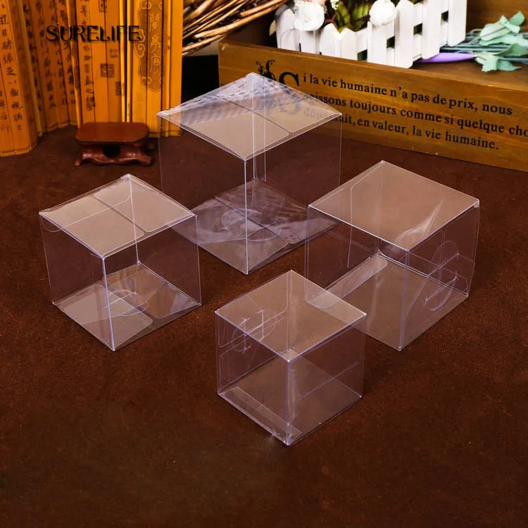 

50PCS/Lot Square Plastic Clear PVC Boxes Transparent Waterproof Gift Box PVC Carry Cases Packaging Box For jewelry/Candy/toys