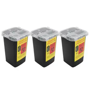 

Special waste container 3-part container for objects Container for material Dangerous goods box for barbershop