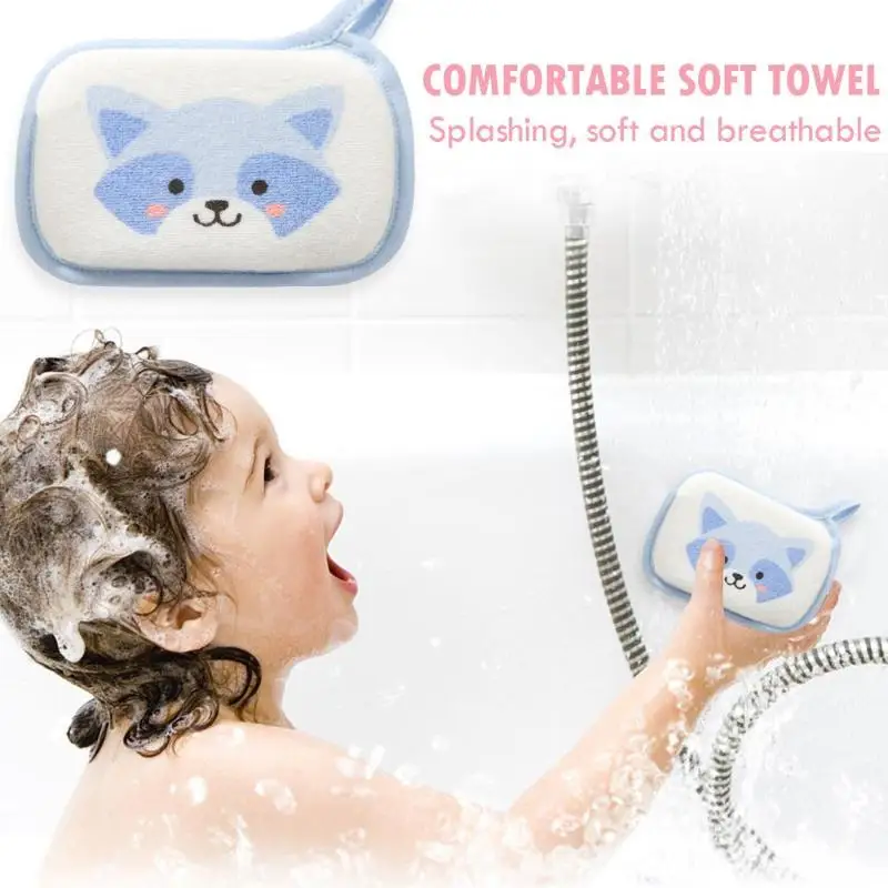 bear Детские банные щетки, аксессуары для полотенец, безопасная легкая и деликатная мягкая губка для душа для младенцев - Цвет: bear