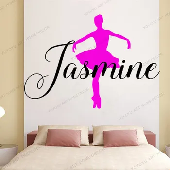

Wall Vinyl Decal Home Decor Art Sticker Custom Personalized Name Ballerina Ballet dance Girls Lettering Room Mural yw-491