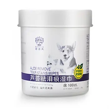 

100Pcs Pet Eye Wet Wipes Cat Dog Tear Stain Remover Gentle Non-intivating Cleaning Wipes Cleaning Paper Towels