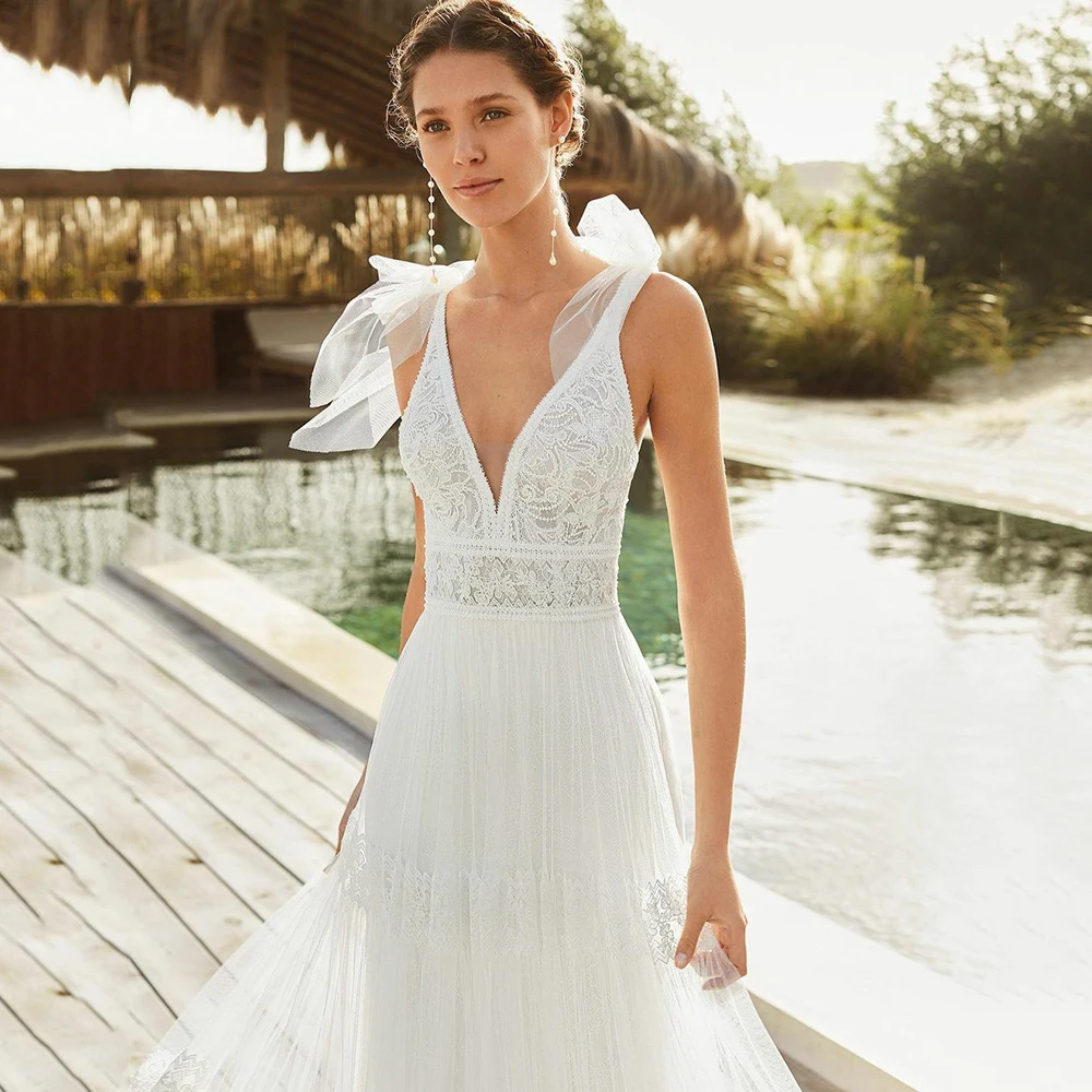 UZN Elegant Princess Lace Tulle Boho 