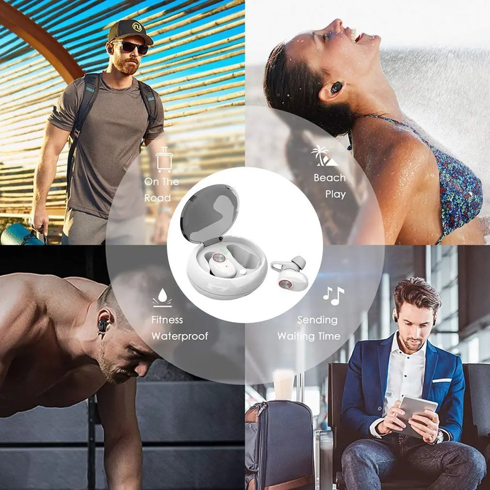 Bluetooth наушники-вкладыши Bluetooth 4,2/5,0 настоящие спортивные наушники 15H Playtime 3D стерео звук наушники-вкладыши