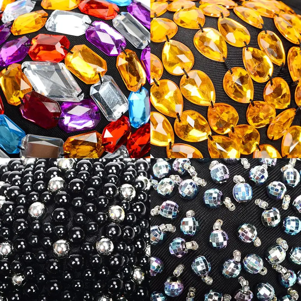 Rhinestone Bra Top Women's Colorful Gothic Punk Push Up Bra Clubwear Party Bustier Crop Corset Top Sexy lingerie