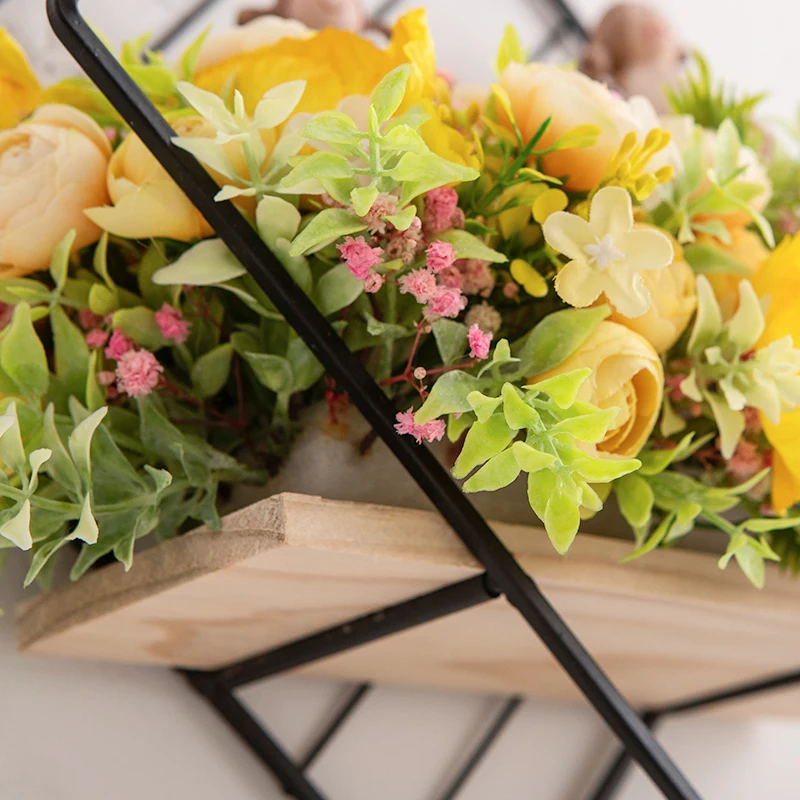 Iron Wall Flower Wall Decoration Simulation Flower Dry Flower Hall Corridor Flower Decoration Wall Decoration