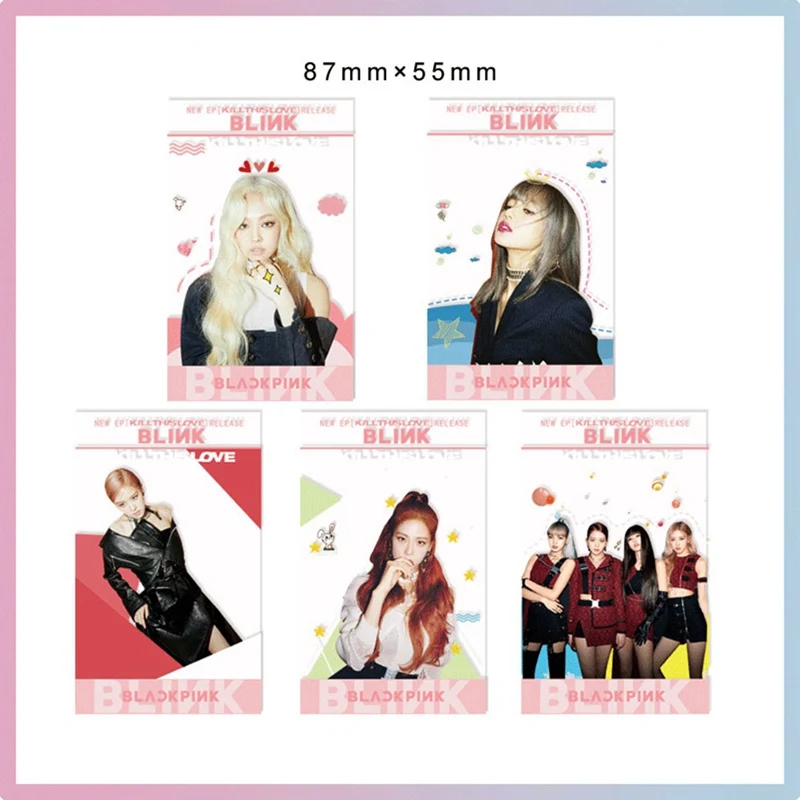 5 шт./компл. Blackpink ПВХ прозрачная Фотокарта KILL THIS LOVE альбом коллективные карты Фотокарта