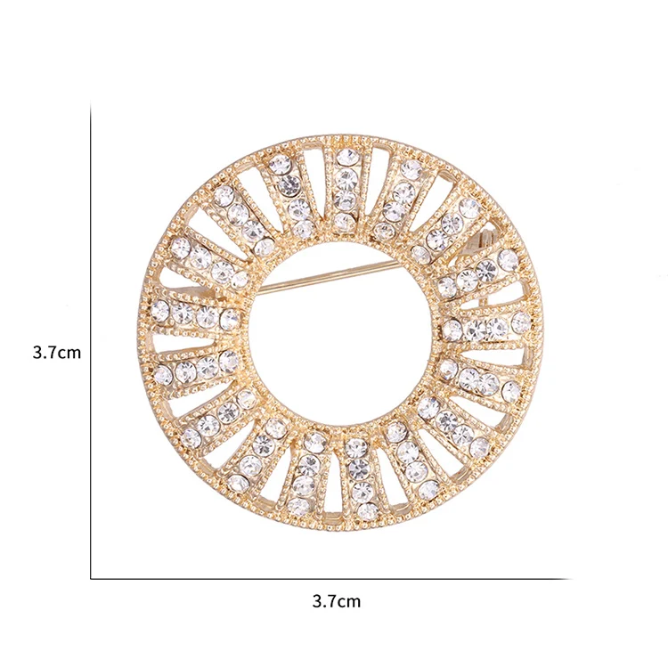 Baiduqiandu бренд Высокое качество Кристалл Стразы круглые Броши для женщин в серебро или золото цвет покрытием