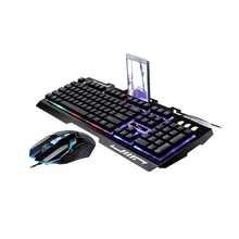 7 цветов светодиодный геймерская мышь с подсветкой, клавиатура с питанием от USB, игровая клавиатура с Геймерской мышью для настольного компьютера, ноутбука