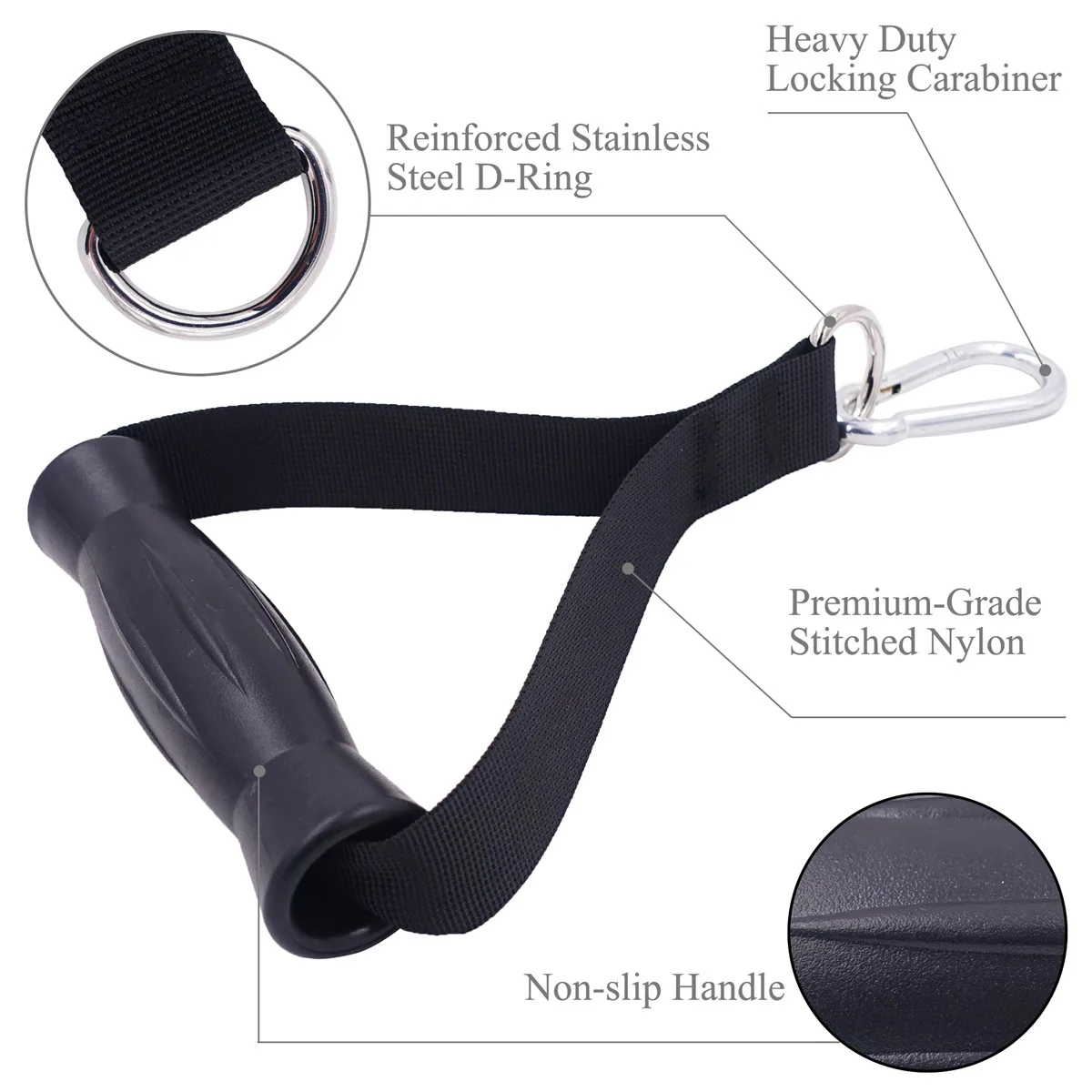 Adjustable Gym Handle Grips Fitness Strap Resistance Bands Exercise Handles For Cable Machines Attachment Home Gym Equipment