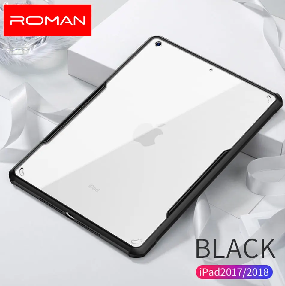 Римский защитный чехол для планшета для нового iPad Pro 11 12,9 9,7 10,5 дюймов mini 12345 air 2 3 с подушечками безопасности противоударные чехлы - Цвет: Black-iPad 2017 2018