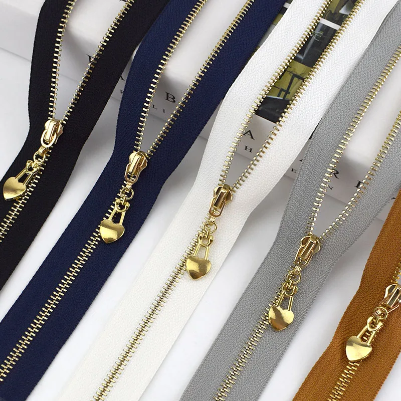 

10/30pcs Metal Zipper 3# Open End 40CM Gold Teeth Zip Closure for Sewing Bags Purse Down Jacket Skirt Clothing Accessories ZA038
