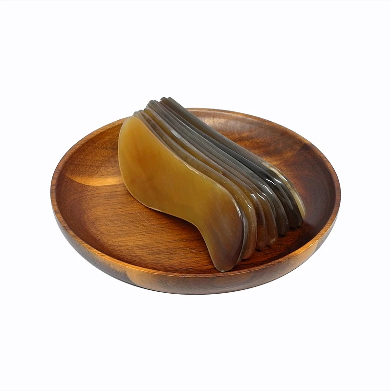Yellow Ox Horn Beauty Guasha Scraping Tool Thin Arm Leg Slimming V Line Face Massage Plate Healthcare Board