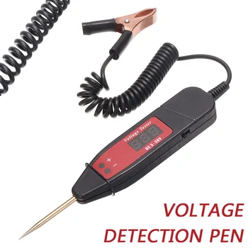 

For Auto Car Testing Tool 1pc 3m Spring Line Car Digital LCD Electric Voltage Test Pen Probe Detector Tester With LED Light