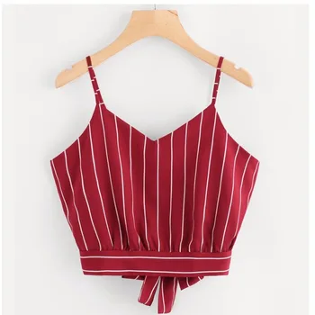 

Explosion chiffon printed camisole multicolor short sling strap bow womens clothing pink top women Print Short red shirt