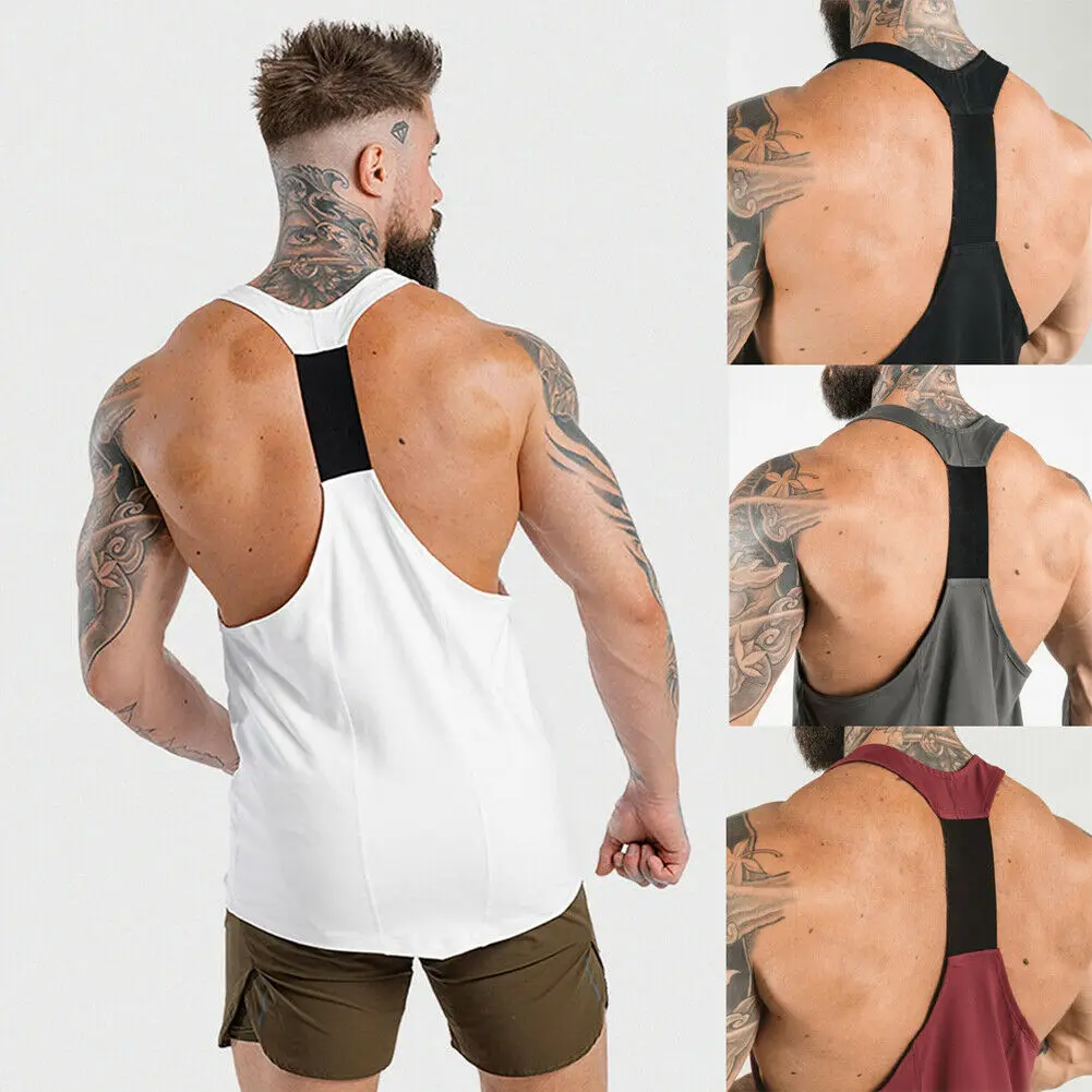 Camisetas sin mangas informales para hombre, ropa deportiva para gimnasio, para correr, ajustada, para culturismo y ejercicio
