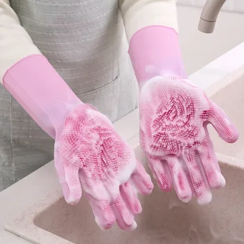 Guantes mágicos de silicona para lavar platos, cepillos de limpieza para proteger la suciedad de las manos, herramienta de cocina, accesorios para lavar frutas y verduras