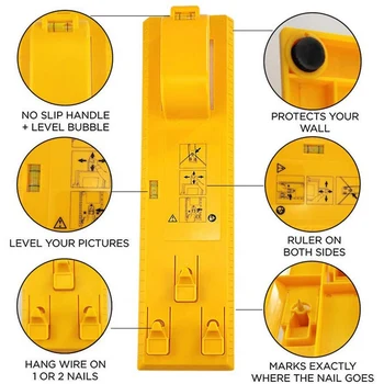 

Multifunction Level Ruler Bubble Level Measuring Tool Picture Frame Hanger