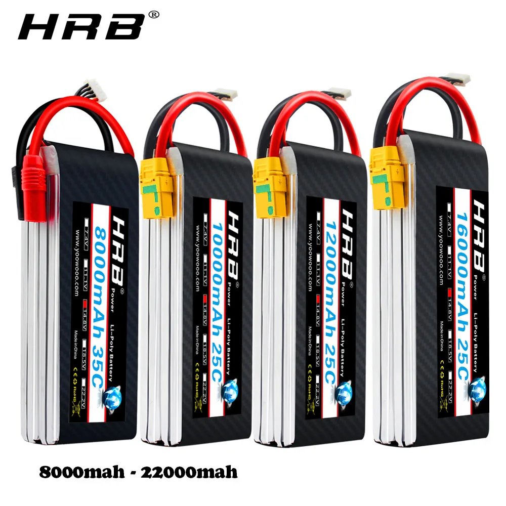 Аккумулятор HRB Lipo 4S 14 8 V 5000mAh 5200mah 6000mah 8000mah 10000mah 12000mah 16000mah 22000mah 50C для
