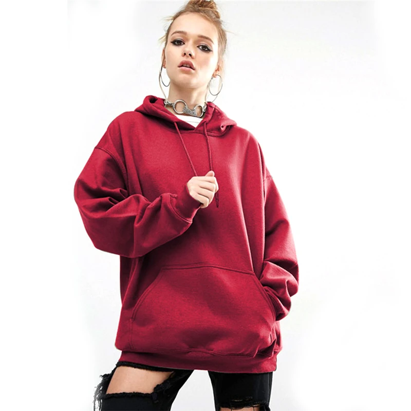 Women Hoodie New Loose Casual Sport Bat Sleeve Hoodies Women Plus Size Sweatshirt Black Pink Hoodie Sweatshirt Streetwear Hooded