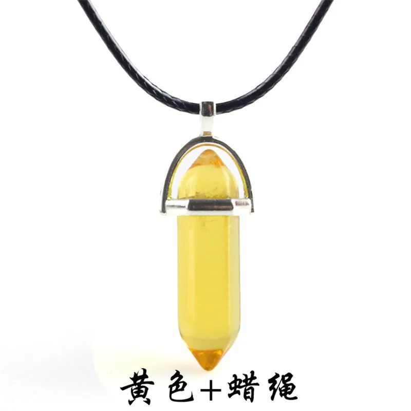 Collares de moda ожерелья из искусственного жемчуга модный натуральный камень пуля Кристалл Column колонна кулон ожерелье для женщин