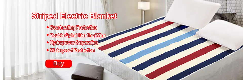 Warmer Heater Carpet Electric Blanket Double Warm Bed Heater Thermostat Electric Mattress Soft Heating Blanket Color : Stripe, Size : 70x150 cm 