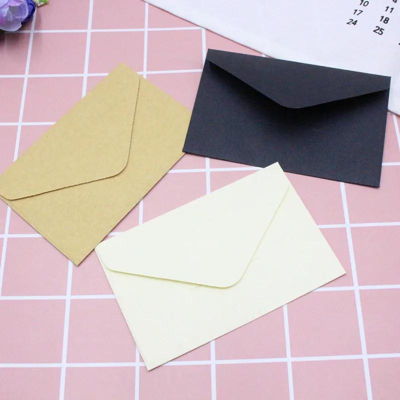 

20 Pcs Classic White Black Kraft Blank Mini Paper Window Envelopes Wedding Invitation Envelope Gift Vintage Paper