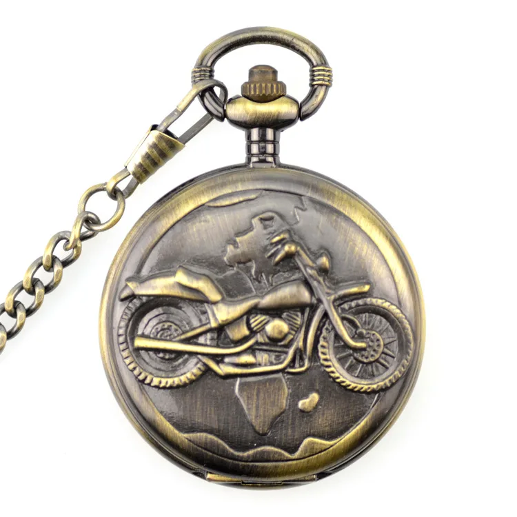 Bronze-Quartz-Pocket-Watch-Motorcycle-Motorbike-Mens-Watches-Steampunk-Pendant-Clock-with-Fob-Chain-Best-Gift