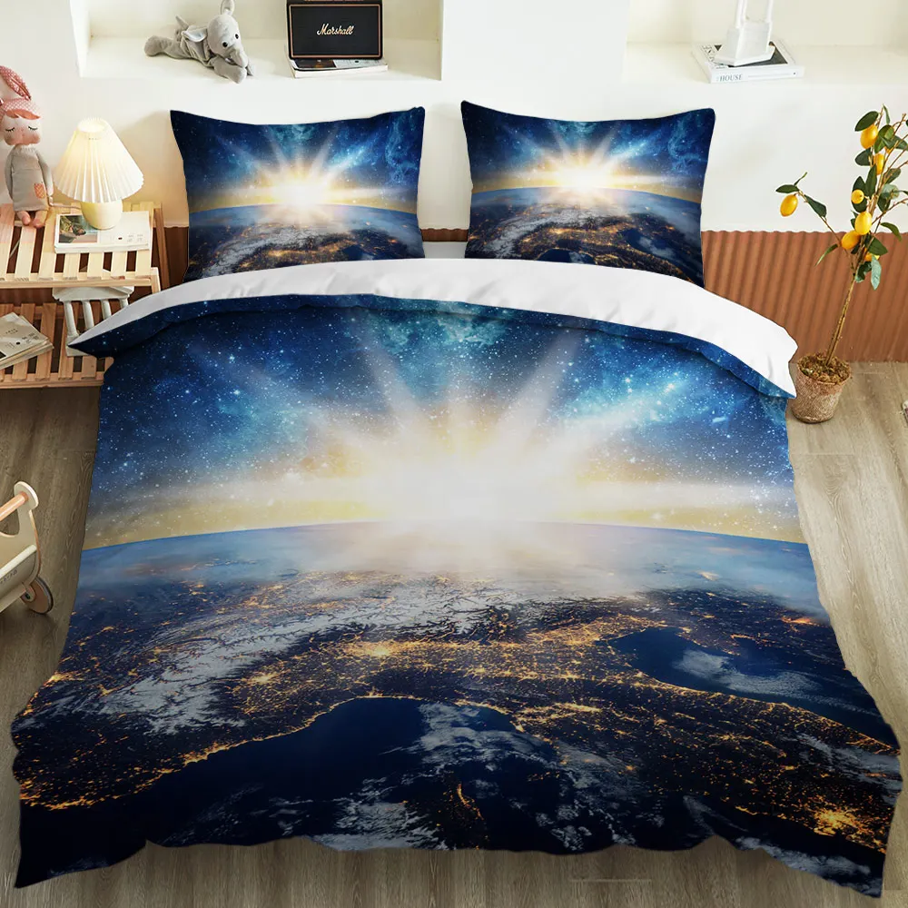 

2020 new universe Star Room Bedding Set luxury duvet classic bedding sky style household bedding set duvet cover Pillowcase