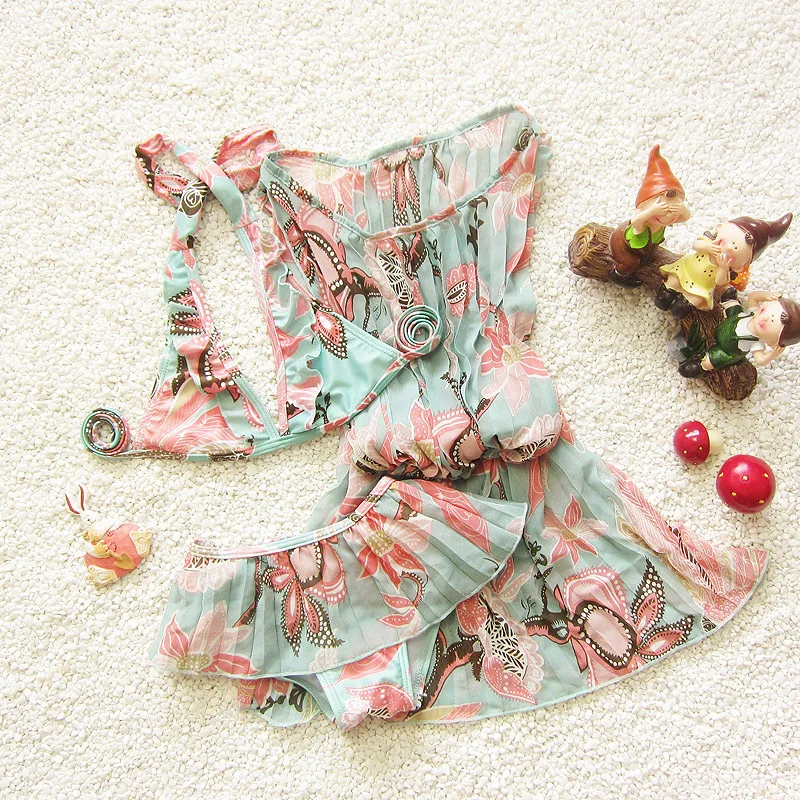 

Korean Models CHILDREN'S Swimwear Split Printed GIRL'S Swimsuit Set Three-piece Set GIRL'S Bikini Cover-up Swimwear