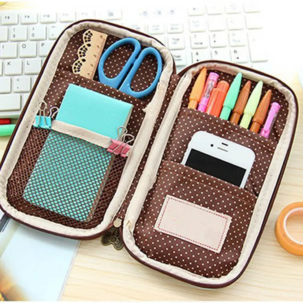 Women Cute Cartoon Doll Girl Pattern Pen Pencil Case Bag Cosmetic Makeup Bag