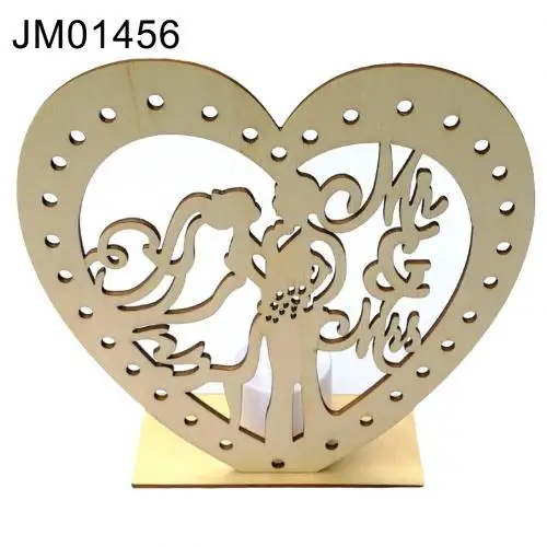 JM01456 Деревянный подсвечник в форме сердца, декор букв/Голубь/подсвечник невесты, подсвечник, сделай сам, вечерние принадлежности, украшение для дома, свадьбы - Цвет: JM01456