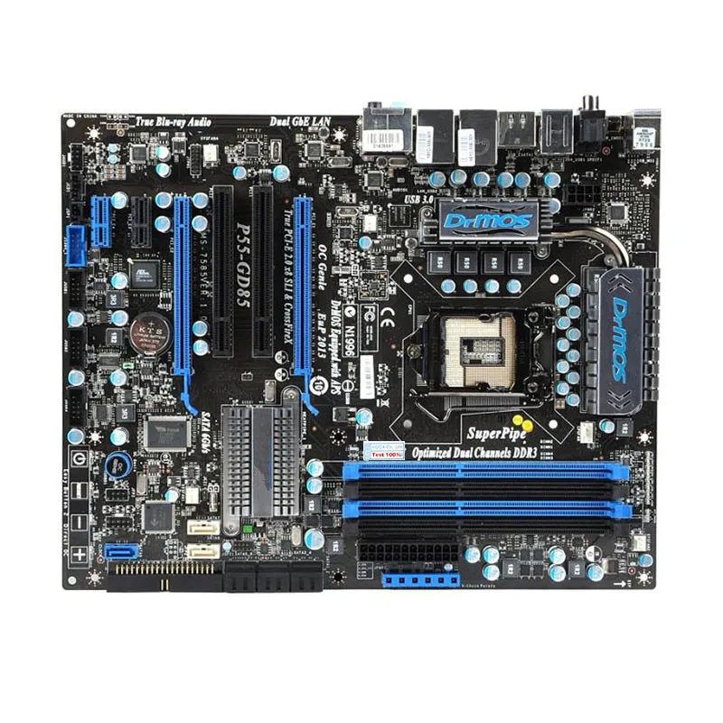 Для материнской платы MSI P55-GD85 компьютера usb2.0материнская плата LGA 1156 DDR3 P55M P55 б/у