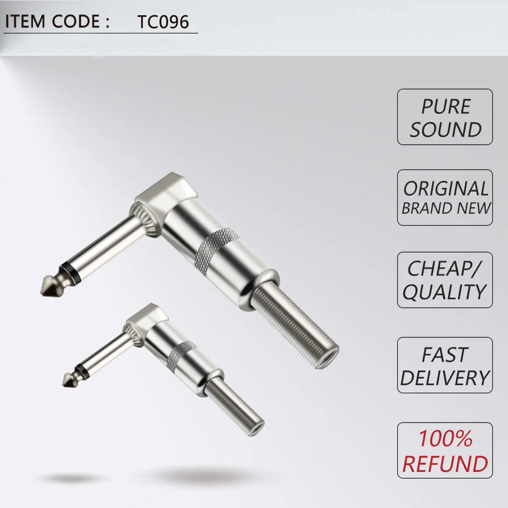 1pc 6.35mm Male Mono/Stereo Plug Connector 1/4