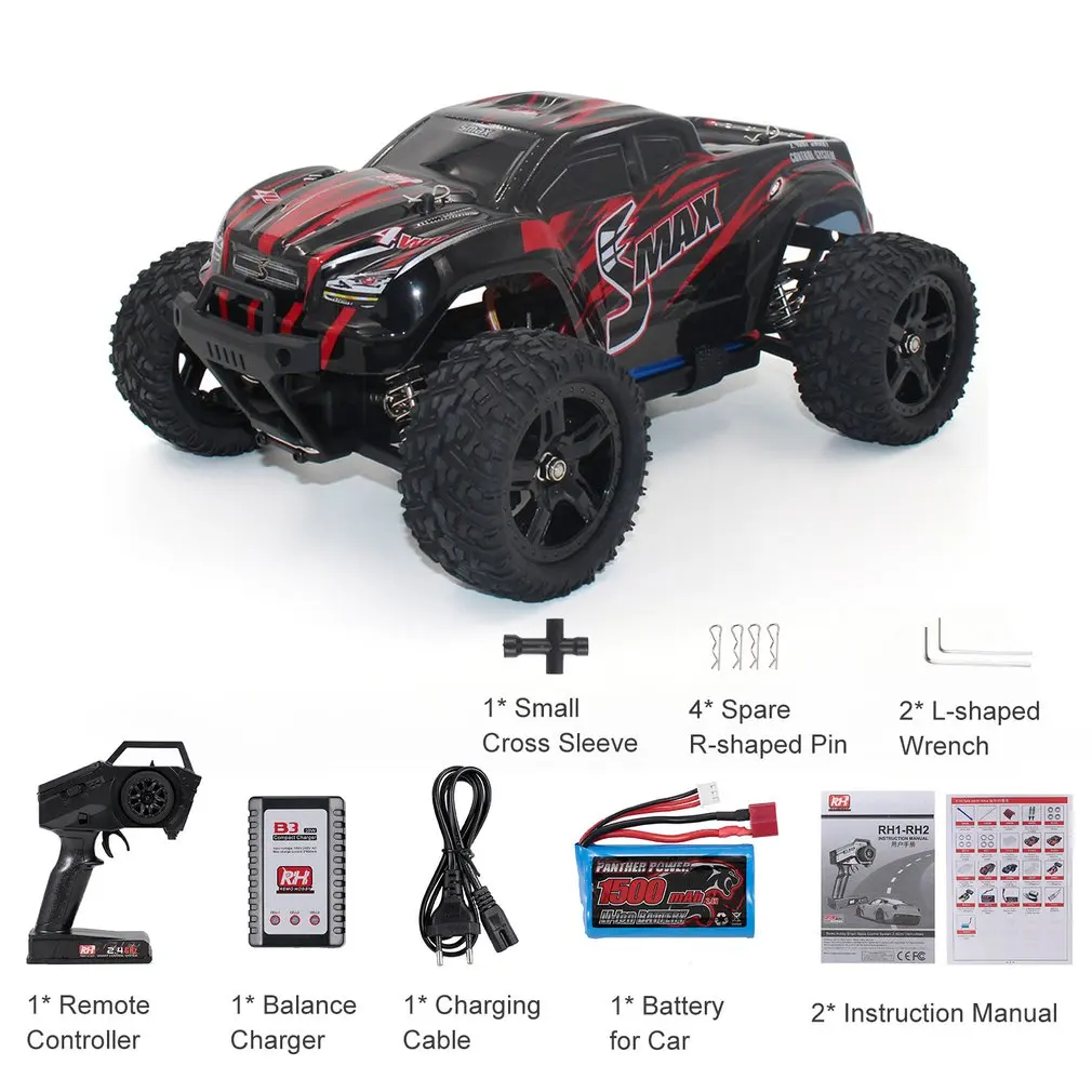 

1631 1:16 4WD RC Crawler Car 2.4G Brushed Remote Control Off-road Big Foot Vehicle Model RTR Toy For Kids Gift