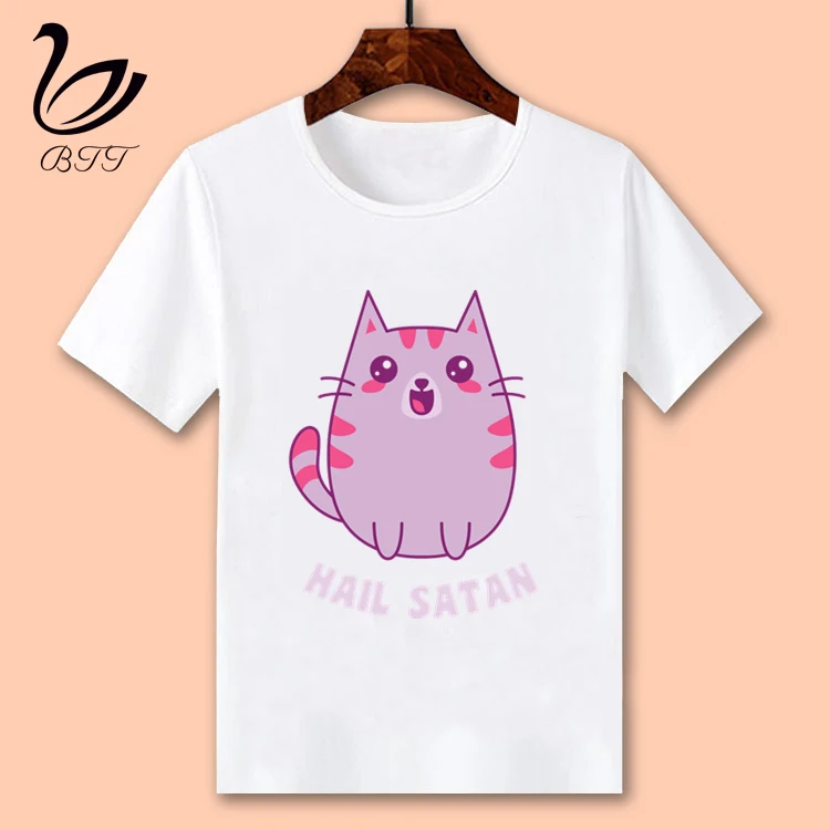 Kawaii/Одежда для маленьких мальчиков с рисунком кота; детская футболка с забавным рисунком; детские летние топы с круглым вырезом; футболка для мальчиков и девочек; одежда для малышей