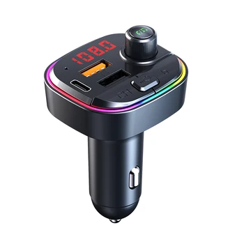 

car lighter usb charger Bluetooth FM Transmitter Car MP3 U Disk Player Handsfree Car Kit Adapter Dual USB QC 3.0+PD Fast Charger